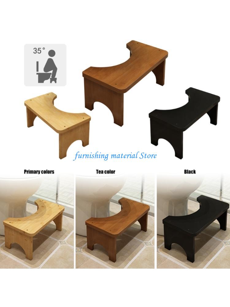 Y5GD Практичный Банный Стул для Взрослых Прочная Бамбуковая Конструкция Противоскользящее Основание Эргономичная Подставка для Ног под Унитаз Ежедневное Использование