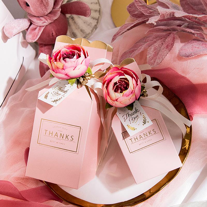 5 шт. Свадебные бонбоньерки Конфетная коробка Для детского праздника Бумажная подарочная коробка Ручная работа Конфеты Еда Лучший подарочный пакет Для Рождества Цветочные коробки