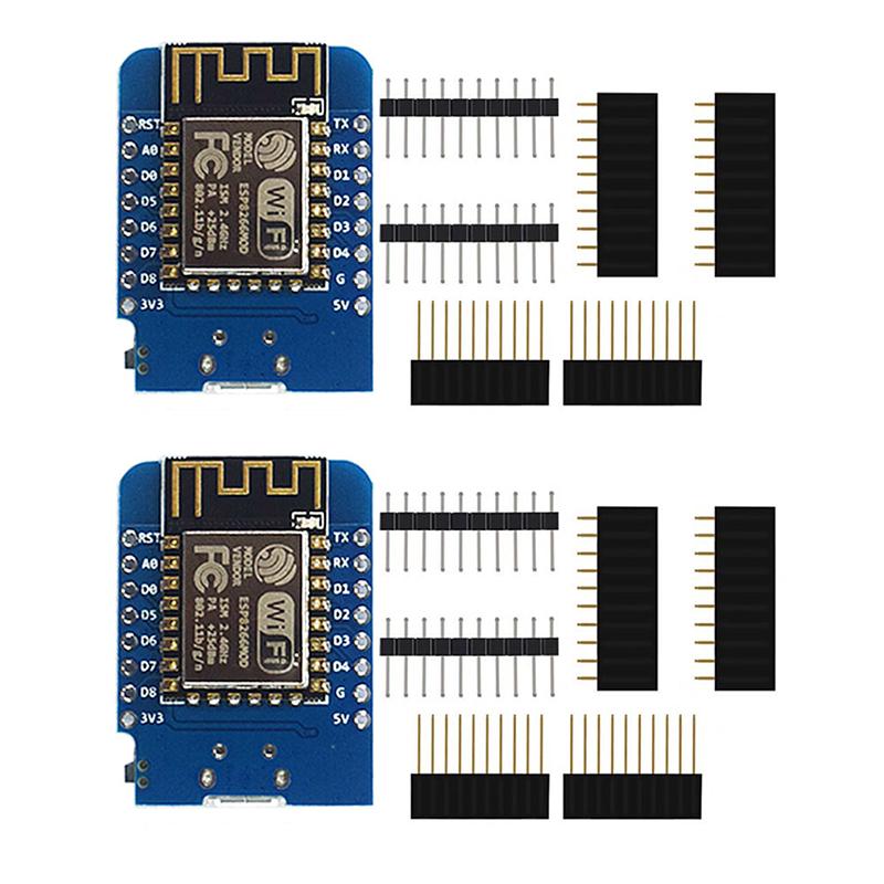 1/2PCS ESP8266 D1 Mini NodeMCU WiFi Development Board Mini Internet of Things WLAN Module 4MB Flash Micro USB Serial Chip Board