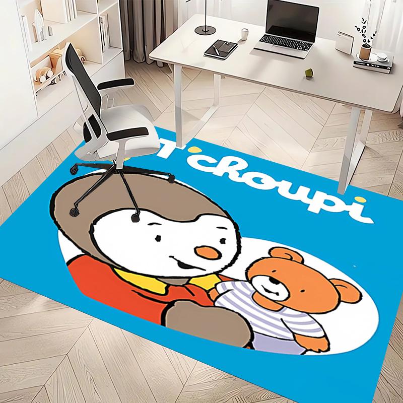 1pc Cartoon T-T'choupi Print Area Rug - Soft, Washable Non-Slip Indoor Mat, Living Room, Home Office Decorative Rug,Office Decorative