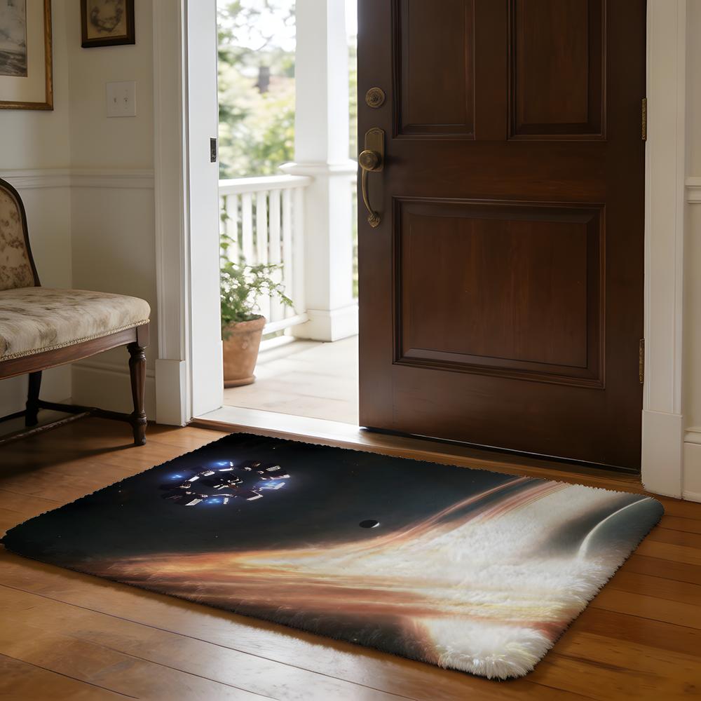 Science Fiction Movies IInterstellar Floor Mat Soft Flannel Absorbent Mat Non-Slip Rug Home Bedroom Bathroom