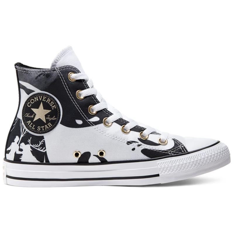 Converse Frozen 2 X Chuck Taylor All Star High 'Зачарованный лес' Унисекс Черно-белые