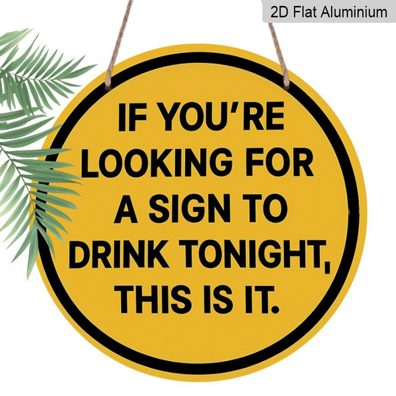 2D Flat 1pc, 8x8 in, Drinking Theme Aluminum Metal Decorative Signs & Plaques, Perfect for Decorating Bedrooms, Kitchens, Dining Rooms, and Bars - An