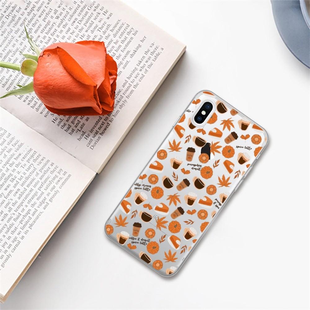 Осенний тыквенный лист Чехол для телефона Для IPhone 11 12 13 14 Mini Pro Max XR X XS TPU Прозрачный чехол Для 8 7 6 Plus SE 2020