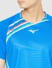 Теннисная одежда Игровая футболка Влагоотводящая Быстросохнущая Dynamotion Fit Бадминтон 62JA2501 Мирный синий M [Mizuno]
