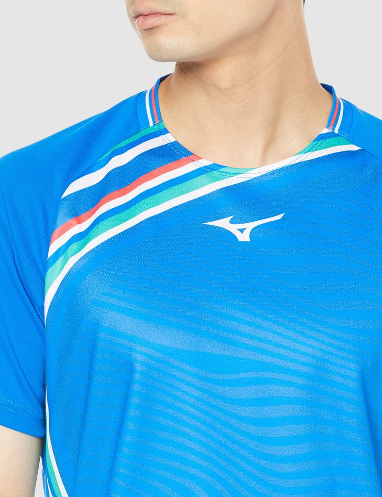 Теннисная одежда Игровая футболка Влагоотводящая Быстросохнущая Dynamotion Fit Бадминтон 62JA2501 Мирный синий M [Mizuno]