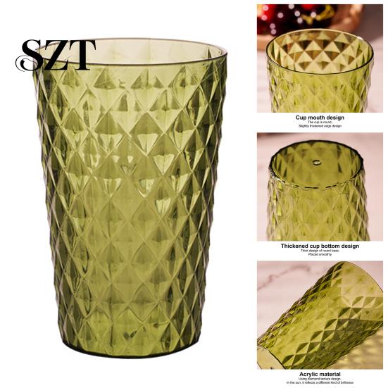 Coffee Cup 400ml Large Capacity Shatterproof Acrylic Water Mug Unbreakable Soft Drinks Tumblers for Home