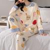 1 комплект, большой размер, свободная, удобная, женская, с рисунком, пижама с длинным рукавом и брюками, комплект домашней одежды