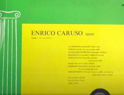 Виниловая пластинка ENRICO CARUSO Энрико Карузо Тенор Том 7 Новый Йорк ORL307 Olympus Records Великобритания Классическая Б/у