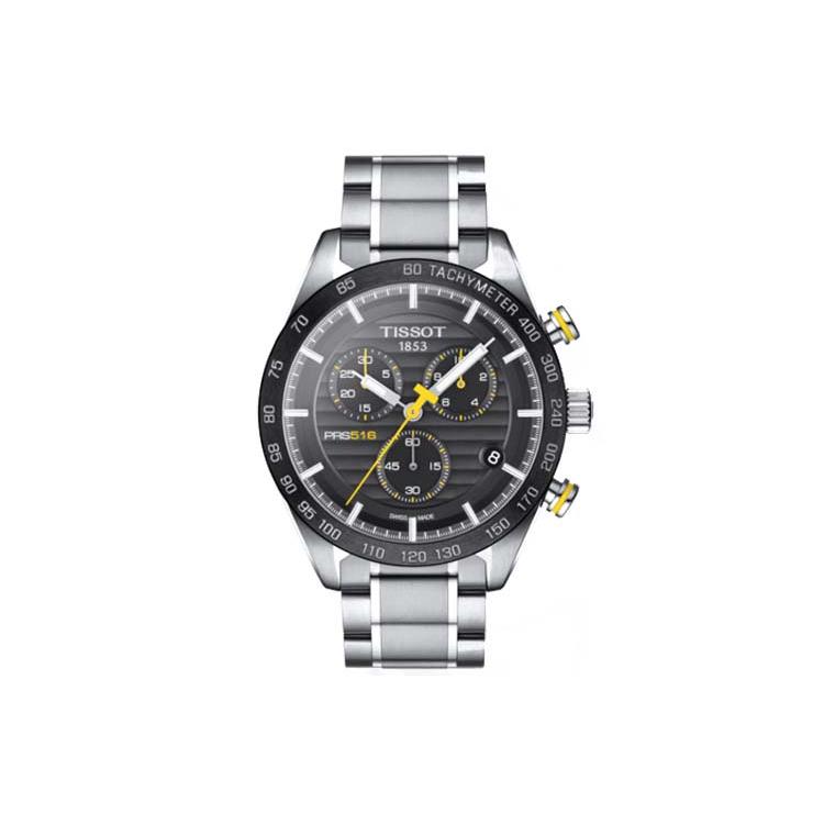 Tissot 516 Кварцевый Механизм Мужские Часы Часы 42мм Черный Циферблат Корпус из Нержавеющей Стали Браслет из Нержавеющей Стали T100.417.11.051.00