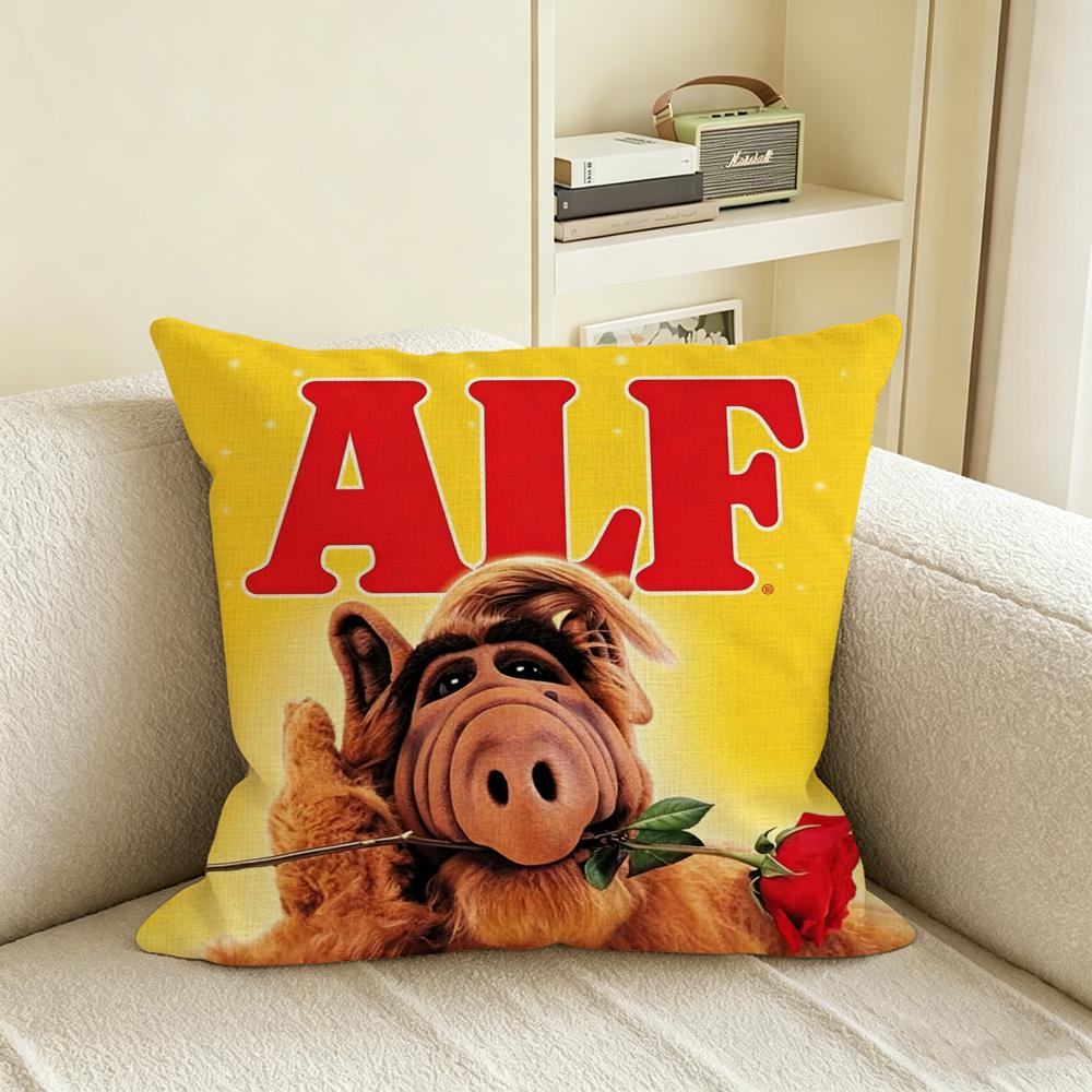 Tv Series Alf Cushion Cover Natural Linen Pillowcase Set, All-In-One Decor For Sofa, Bedroom & Chair