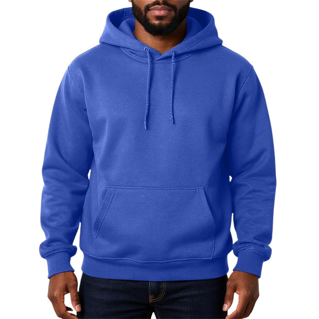 Men's Solid Color Adding Fleece Loose Hooded Hood Hoodie