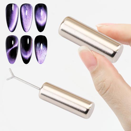 Heart Magnet Set Nail Art Tool with Y-Shaped Guide Magnetic Rods Cat Eyes Effect Professional Nail Design Kit for Home Salon