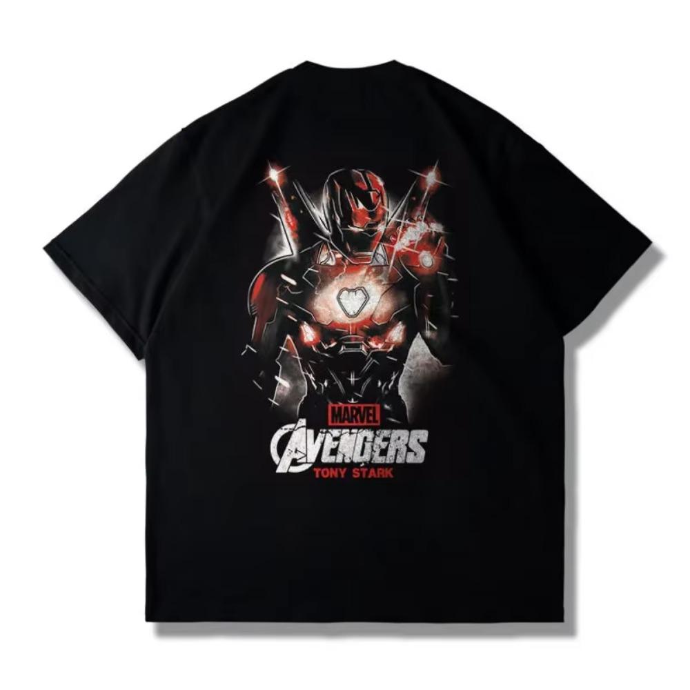 Мужская футболка Meichao Joint Iron Man 100% хлопок Женская с коротким рукавом Харадзюку Стильная Повседневная Летняя Майка Унисекс