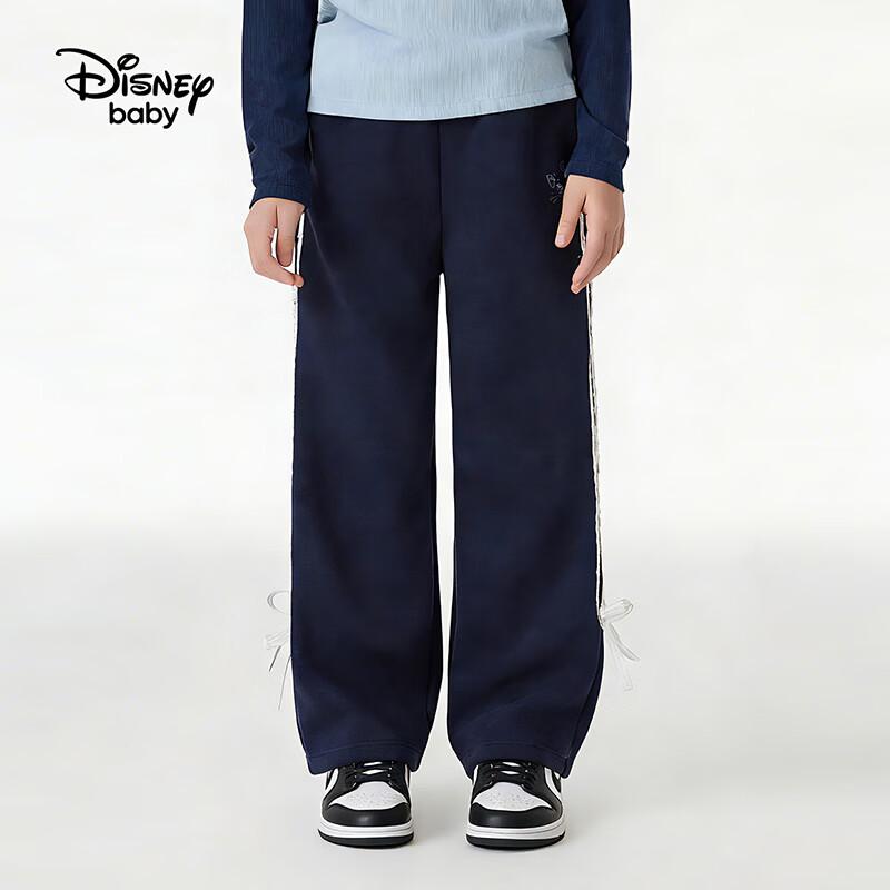 Disney Girls' Forest Style Lace Patchwork Loose Wide-Leg Pants