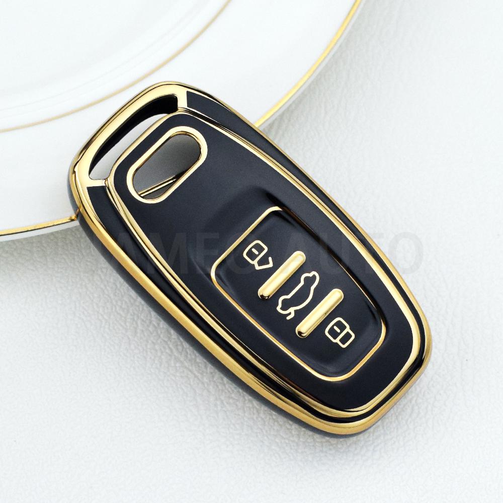 Чехол для ключей от машины из ТПУ с 3 кнопками для A4 A5 A6 A7 A8 Q8 Q5 S6 S7 S5 S4 RS6 RS7, защитная крышка с умным входом без ключа