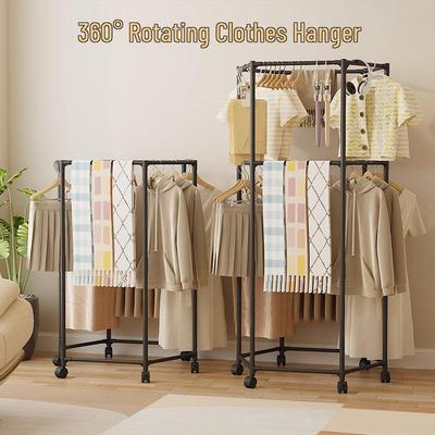 Напольная сушилка для одежды со штангой для вешалок для использования в помещении и на балконе