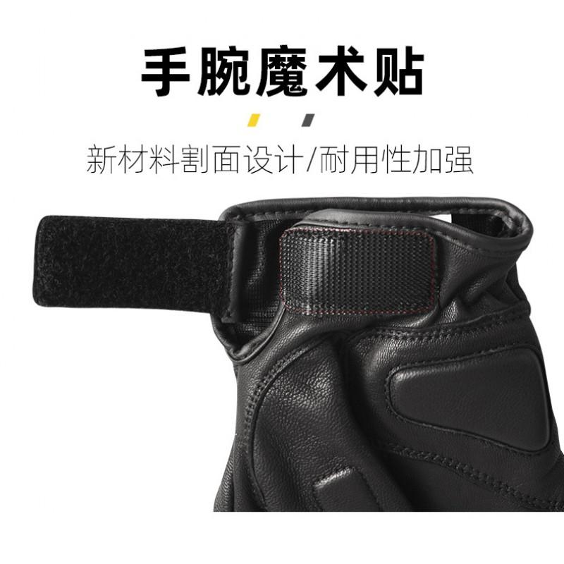 SULAITE Motorcycle Gloves Leather Full Finger Carbon Fiber Racing Offroad Protective Breathable