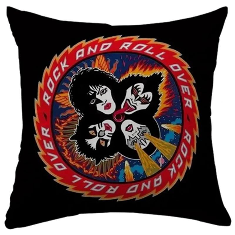 Наволочка 45x45 для подушек для кровати, дивана KISS Rock & Roll All Nite Party Домашний декор Подушка Уютные наволочки Декоративная лента Дакимакура