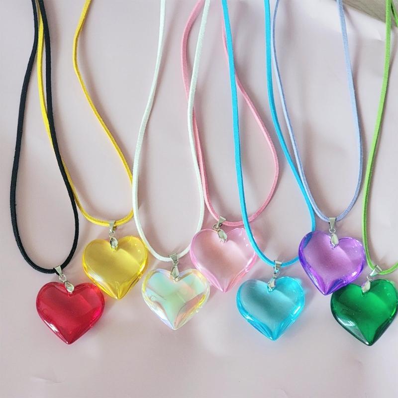 Большое ожерелье-сердце, хрустальный кулон-сердце, цепочка для ключицы, романтический чокер-сердце, подарок на годовщину для женщин, девушек, подростков