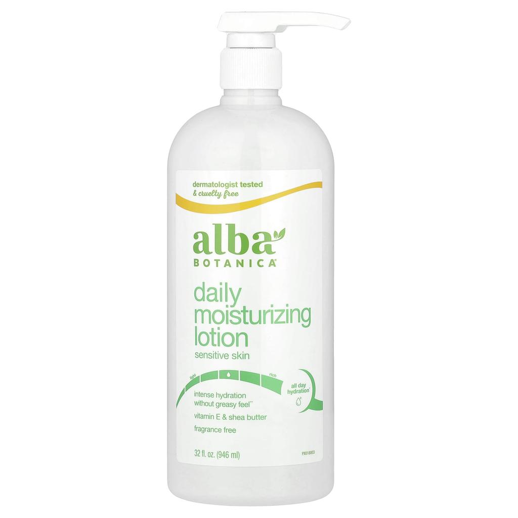 Alba Botanica Daily Moisturizing Lotion, Fragrance-Free, 32 Fl Oz (946 Ml)