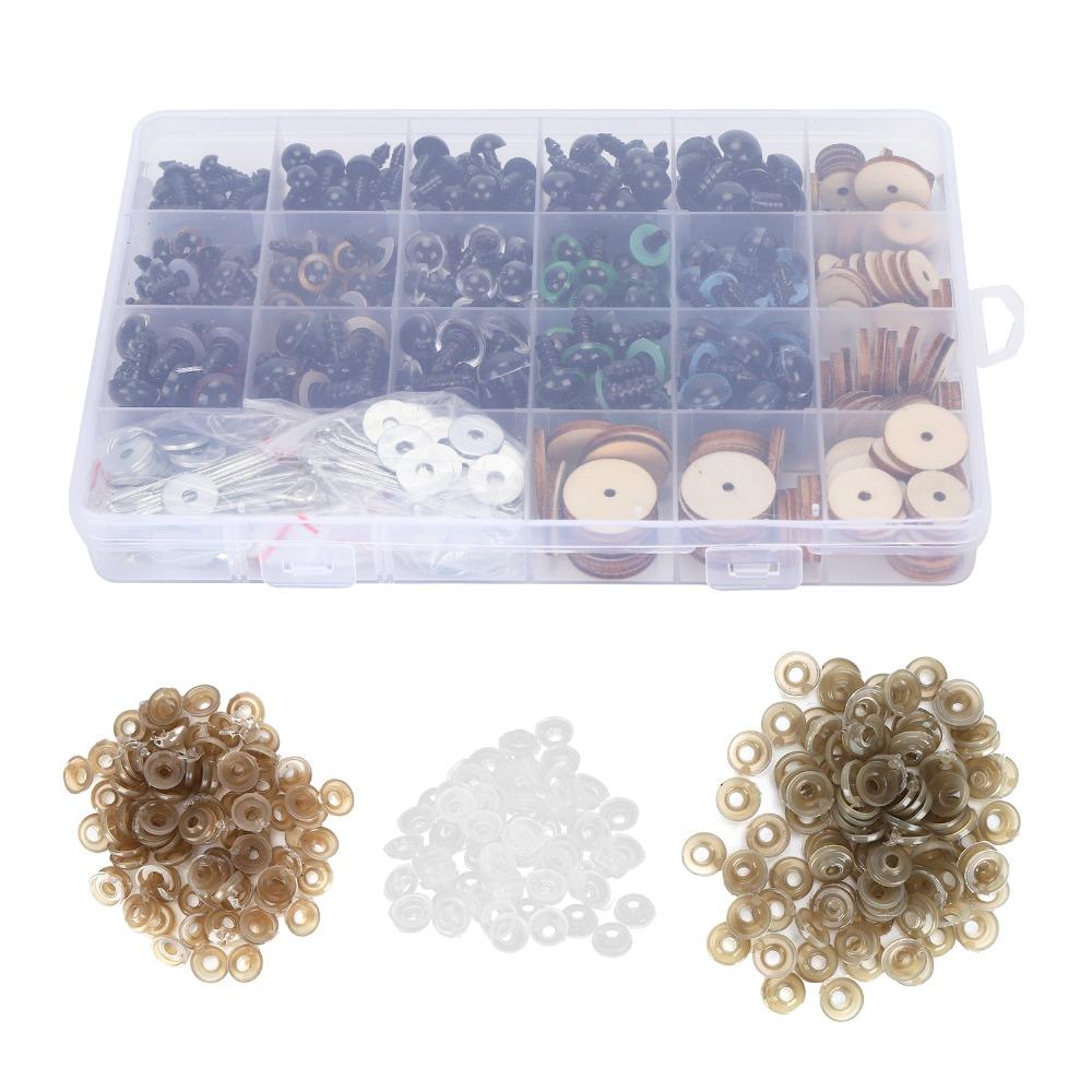 264 шт. Цветные безопасные глазки Пластиковые глазки Разные размеры Глазки для плюшевого мишки Глазки для мягкой игрушки Рукоделие DIY