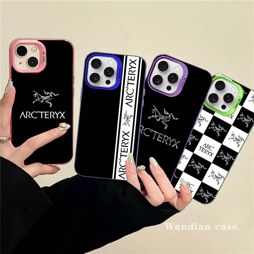 Classic Outdoor LOGO A-Arc T-Teryx Phone Case For IPhone 17 16 15 14 11 12 13 Pro Max Plus Pro Colored Silver Cover