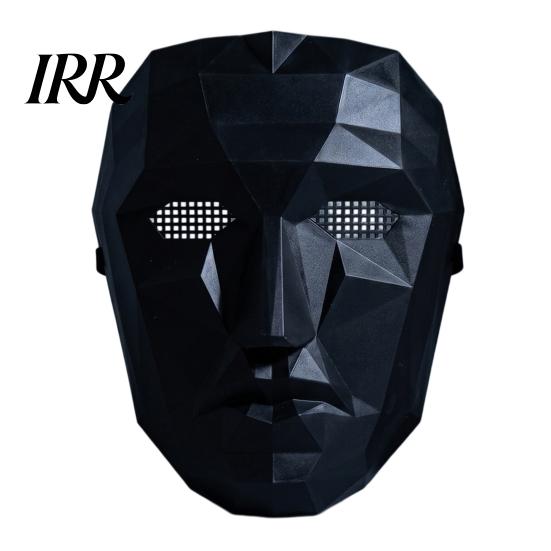 Adjustable Mask Halloween Geometric Mask, Polygonal Cool Party with Mesh Eyes, Unique Costume Black White Cosplay for Masquerade, Accessory Sharp Edge