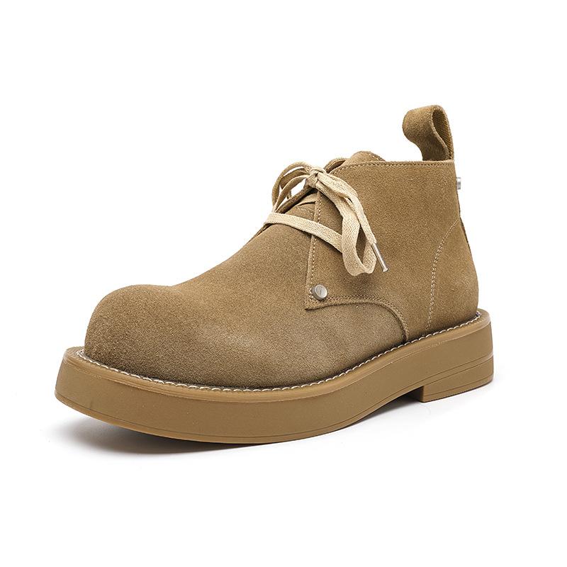 Туфли дерби с большой головой Мужские модные туфли с круглым носком Винтажные ботинки Мартина Рабочие ботинки Высокие дезерты 4729-R