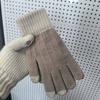 Fleece Thickened Warm and Cold-proof Five-finger Gloves, Riding Fleece Students Winter Windproof Jacquard Knitted Gloves