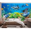 Photo Mural 3D Underwater World Wall Mural Dolphin Fish Coral Children Room Living Room TV Background Wall Home Decoration