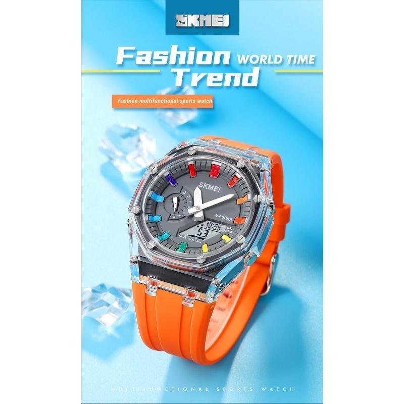 Skmei 2100 уличные мужские цифровые часы с цветным светодиодным дисплеем, водонепроницаемые ударопрочные мужские наручные часы