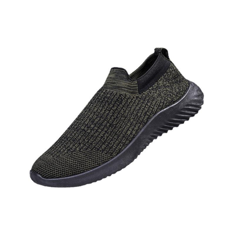 Весна 2025 года, новые дышащие сетчатые туфли, модная универсальная мужская повседневная обувь, носки, кроссовки с одной педалью