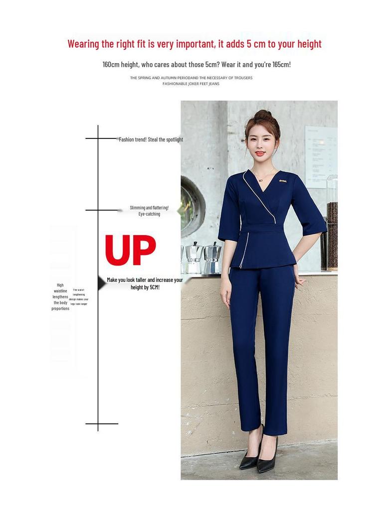 Women's Long Sleeve Beauty Salon Uniform for Health Club & Spa