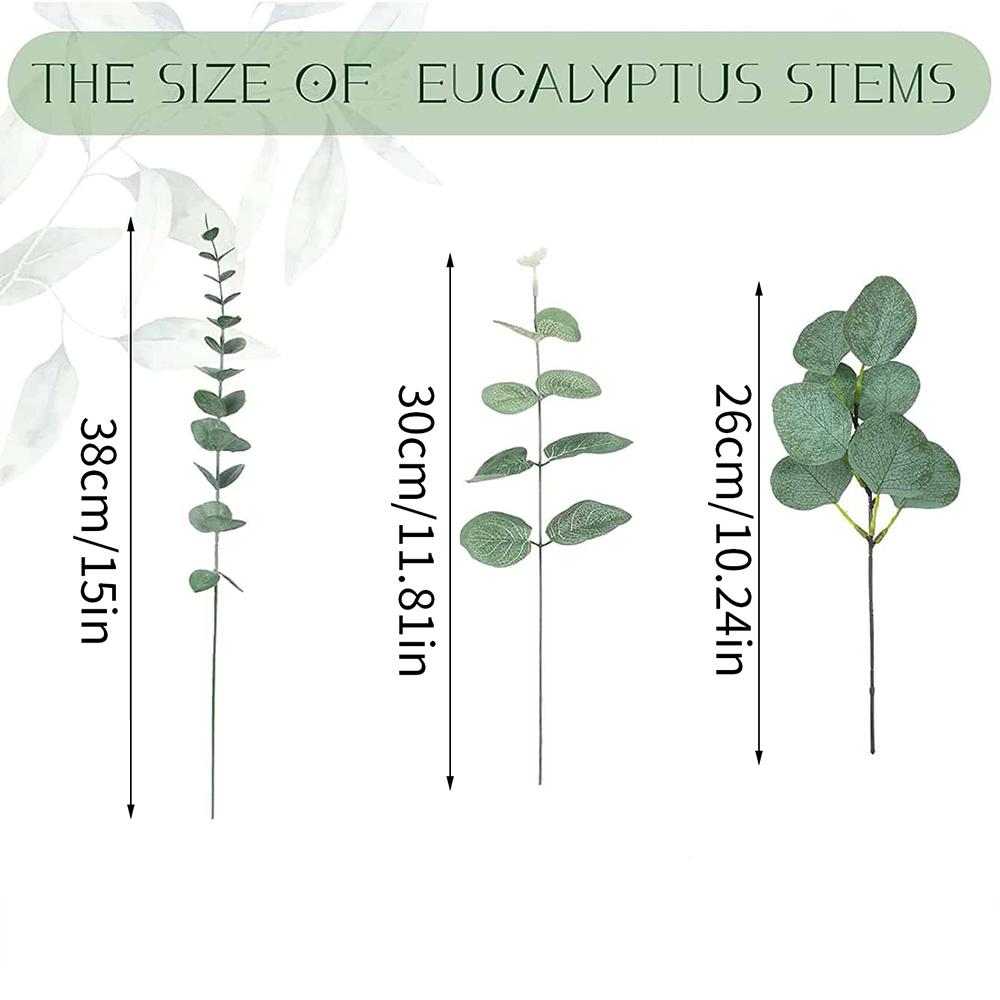 30/60/120 шт. Искусственные стебли листьев эвкалипта оптом 3 вида вперемешку Букеты эвкалипта 'Серебряный доллар' Свадебный цветочный домашний декор