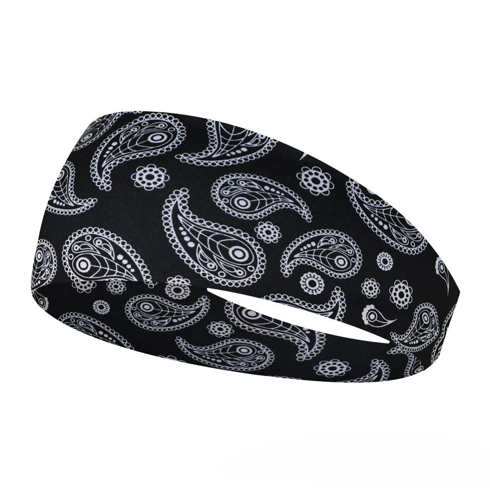 Sports Headband Men Women Printed Wide Sports Sweatband Stretch Elastic Fitness Gym Running Tennis Headwrap Yoga Hair Bands 1pc