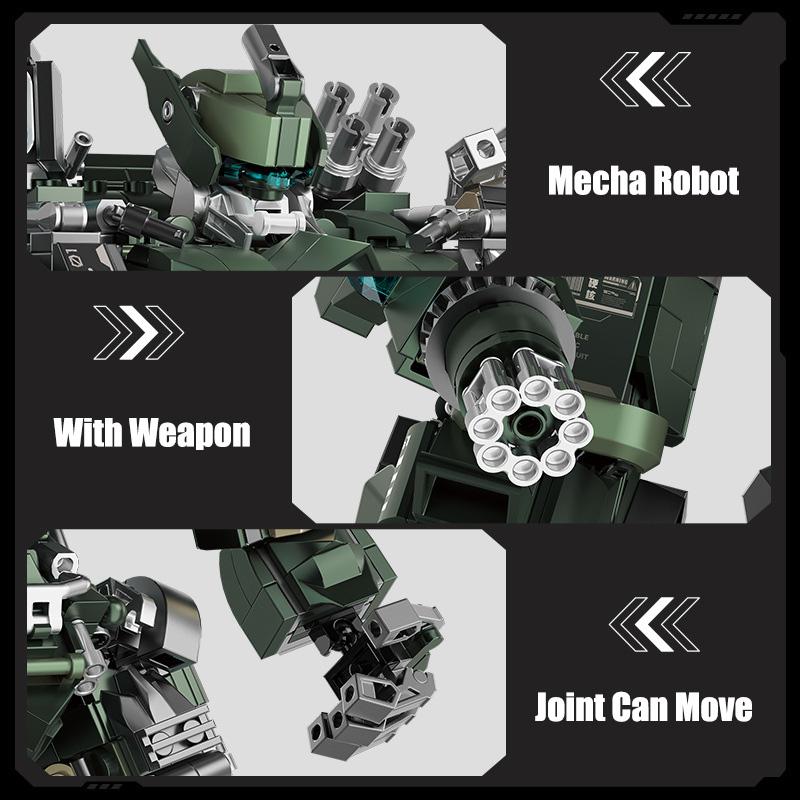 2024 НОВЫЙ MOC 1403 шт. Военный Меха Воин Робот Строительные блоки Супер Броня Робот Экшн-фигурка Кирпичики Игрушки Для Детей Подарки