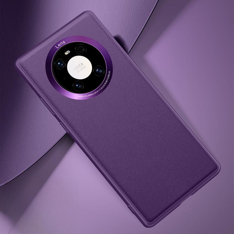 Модный и подходящий чехол для мобильного телефона Huawei Mate40pro+ Полностью закрывающий, противоударный, простой деловой мужской однотонный кожаный защитный чехол