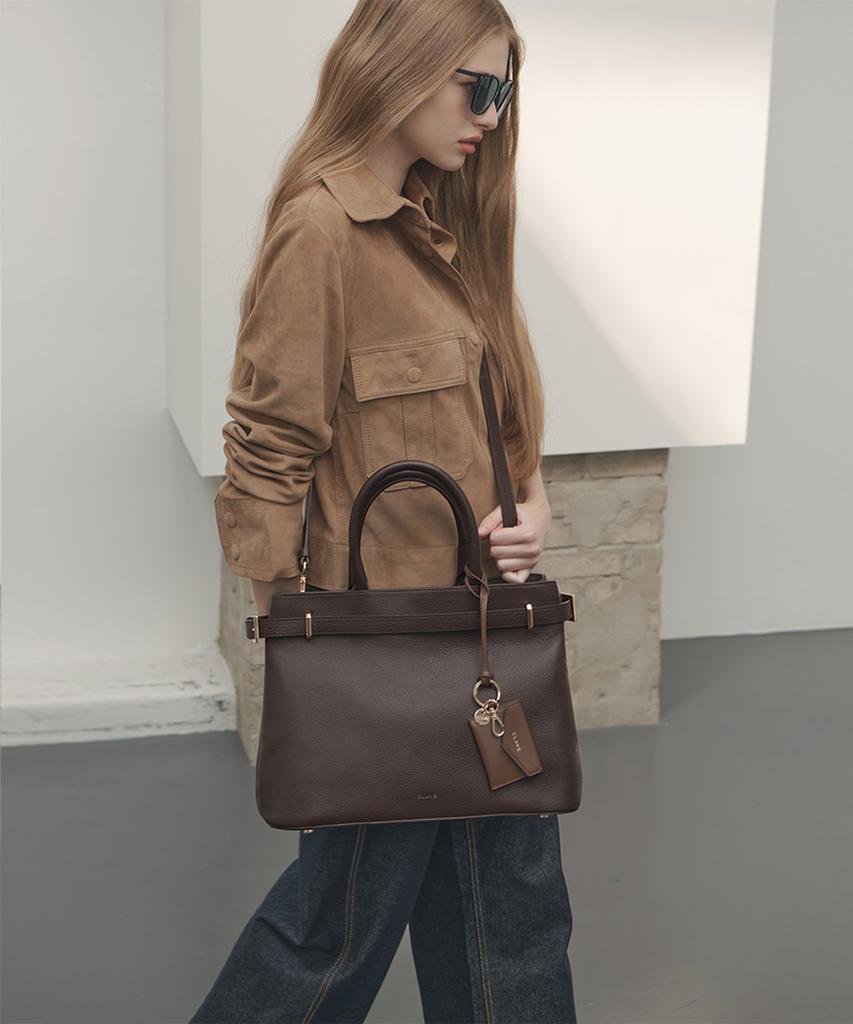 Clave Olivia Brown Tote Bag