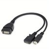 2-in-1 OTG USB to Micro USB Splitter Adapter for Fire Stick 4K/Fire TV, Android Phone/Tablet, Durable Tech Accessories