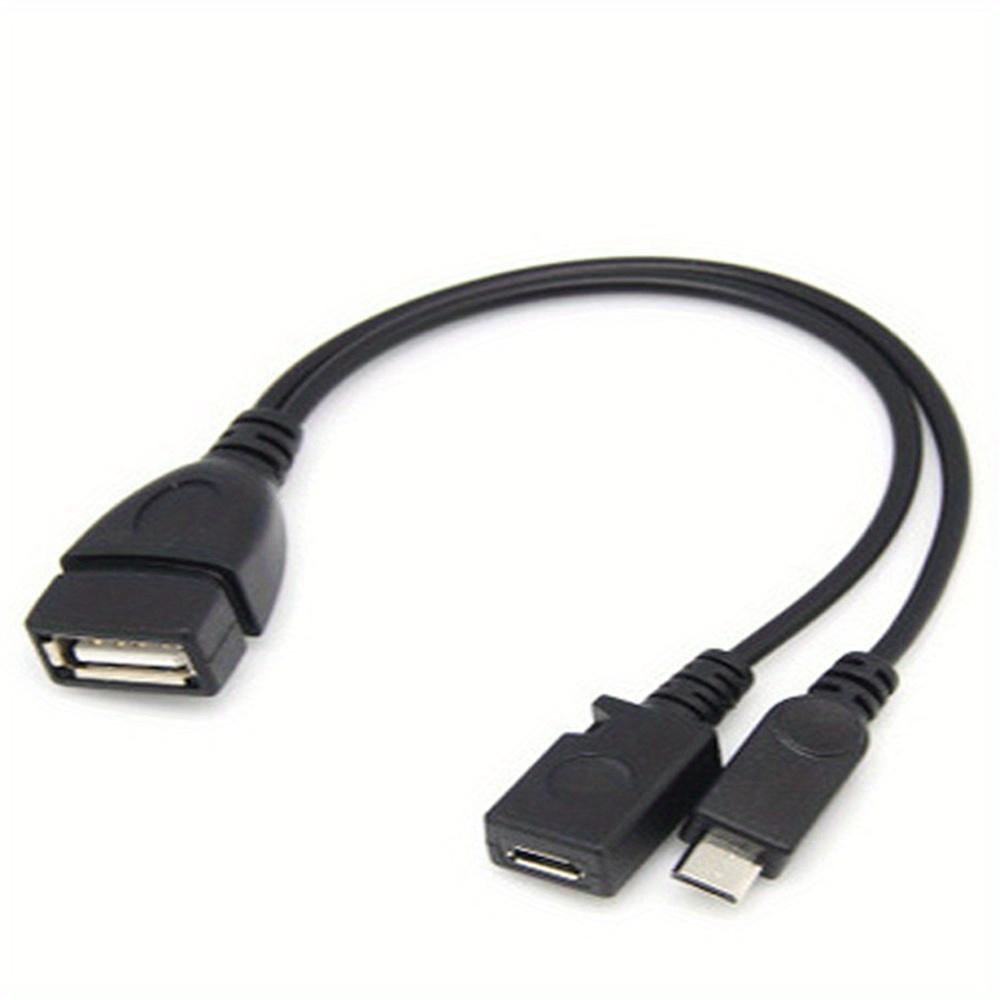 2-in-1 OTG USB to Micro USB Splitter Adapter for Fire Stick 4K/Fire TV, Android Phone/Tablet, Durable Tech Accessories