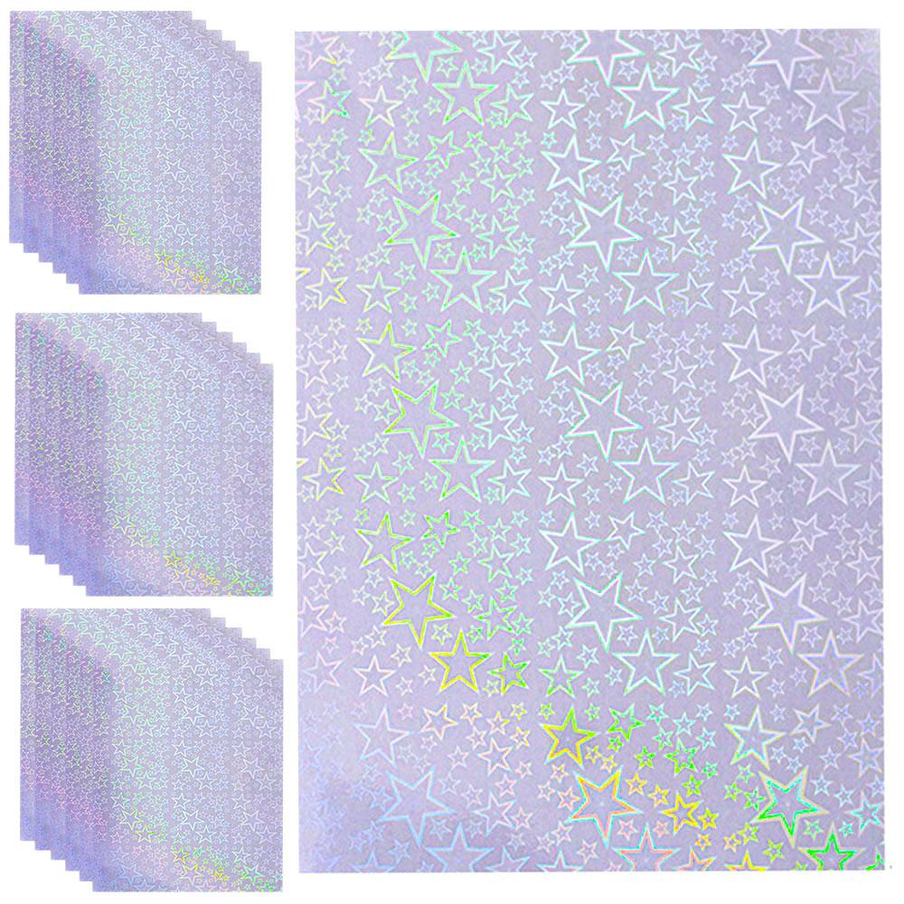 Holographic Glitter Laser Self Adhesive Waterproof Vinyl Stickers A4 Size Overlay Photos Windows Laptops Decorations 10pcs Sets