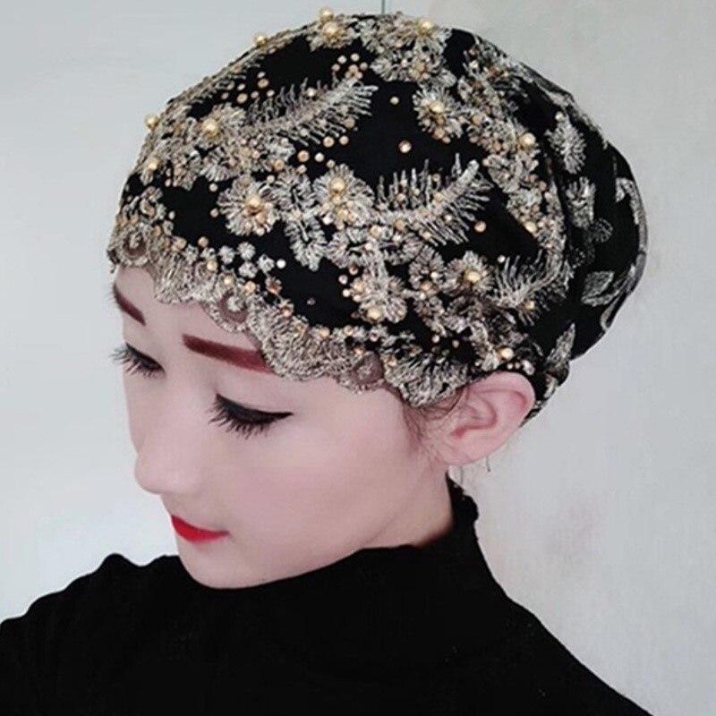 Летняя дышащая шапка-тюрбан с изысканной вышивкой, женские шапочки, мусульманский платок, шапка