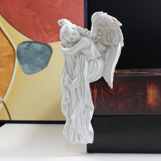 Спящий ангел, украшение для дверной рамы, Крылатая девушка, дверной уголок, фигурка из смолы, домашний офис, ангел-хранитель, край передней двери, топпер, украшение для няни