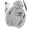 Love Coffee Funny Letter Graphic Printing Hoody Woman Fashion Fleece Sweatshirt Casual Hooded Autumn Oversized Clothing