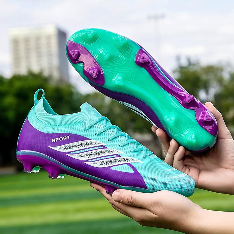 2026 Youth AG Football Cleats Artificial Turf Lightweight Knit Upper Low-Cut Rubber Outsole Multi-Color Options