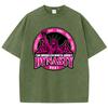 Cotton Woman Washed T-Shirts Statue Of Liberty Dynasty Print Tops Comfortable Crewneck Oversized Tees Vintage Female Clothes