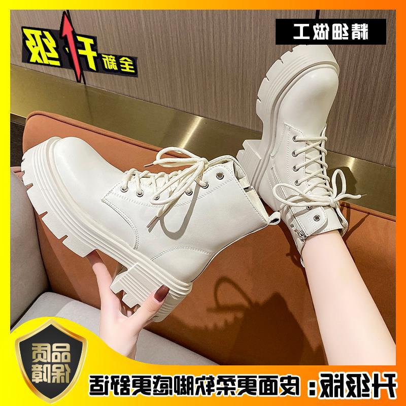 Осень и зима британские ветрозащитные ботинки Martin на платформе с локомотивом, женские новые толстые каблуки, универсальные, короткие, модные, повседневные