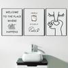 Bad Smell Humour Bathroom Poster Minimalist Wall Art Abstract Canvas Painting Print Black White Picture for WC Toilet Room Decor