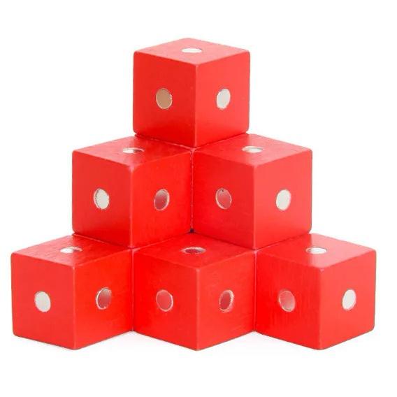 Монтессори 2*2*2 см квадратный куб Радужные магнитные блоки строительные сборочные блоки развивающие деревянные игрушки для детей